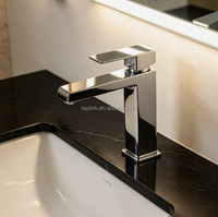 Robinet cascade à prix d'usine, en acier inoxydable 304, moderne, pour lavabo, eau chaude et froide, à poser sur comptoir, simple