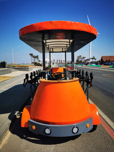 Carrito de Venta de Cerveza Móvil Tipo Bicicleta Tándem Marrón, Ideal para Turismo, Fiestas y Ciclismo - Product Image 6