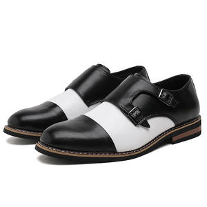 British Men's Waterproof Genuine Leather Closed Toe Shoes Oxford Handmade Wedding Formal Business Casual Anti-Slip <b>Buckle</b> <b>Straps</b> - Product Image 1