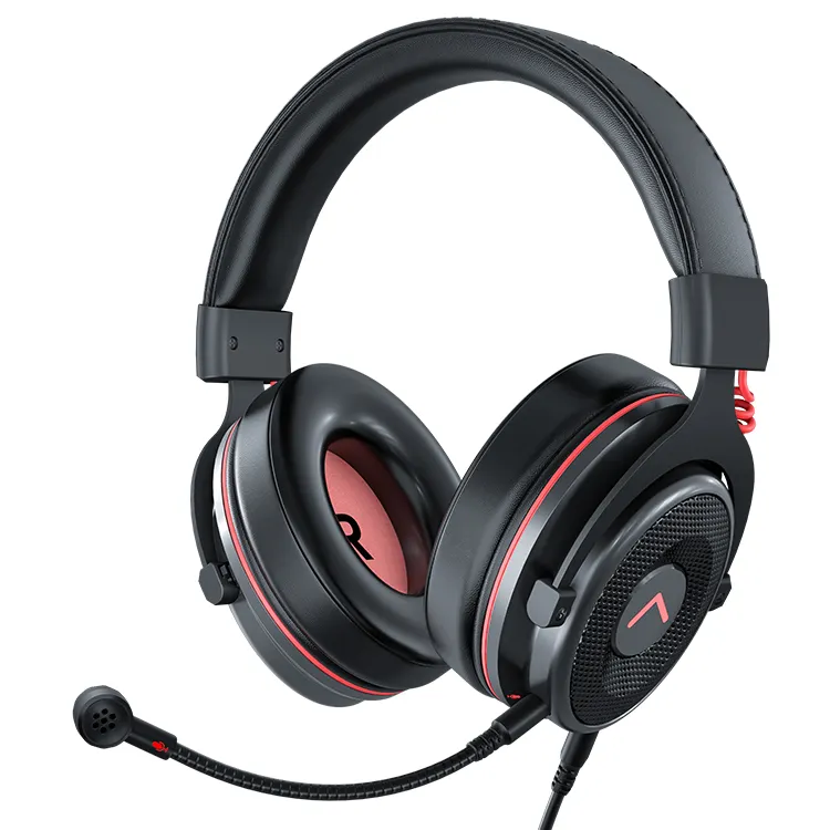 ACASIS 7.1 Surround Gamer Headphone USB PS4 Headband Games Noise Cancelling Gaming Headset Custom Headphones with Mic LED Black