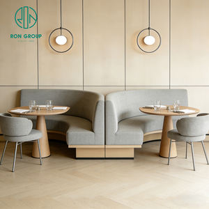 Mesa Redonda de Madera para Cafetería, Restaurante, con Asientos Tipo Sofá, Juego de Muebles para Cafetería - Product Image 6