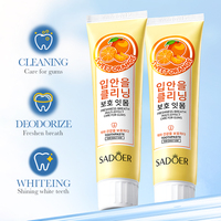 SADOER Dentifrice Saveur Orange Douce Soin des Gencives Rafraîchissant Nettoyage en Profondeur Élimine les Odeurs Nettoie les Taches de Tabac Haleine Fraîche 72H