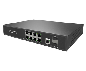 สวิตช์อีเธอร์เน็ต IEEE802.3af/at แบบกิกะบิตเต็มรูปแบบ 10 พอร์ต พร้อมอัปลิงค์ SFP แหล่งจ่ายไฟ DC48V สำหรับระบบกล้องวงจรปิด IP - Product Image 1