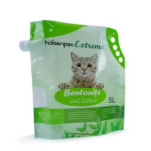 Custom Printed Cat Litter Package Plastic Bag Stand Up Pouch Spout Pouch With Clear Window