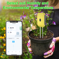 Détecteur de température et d'humidité du sol sans fil Bluetooth KONLEN avec étanchéité IPX5, piles AA 1,5V*3 pour serres et jardins