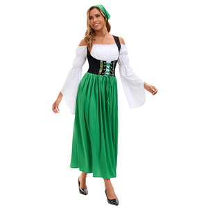 Vestido Dirndl de Oktoberfest Yi Xiaoyi para Mujer Adulta, Falda Larga, Disfraz para Fiesta, Rojo, Verde, Azul - Product Image 4