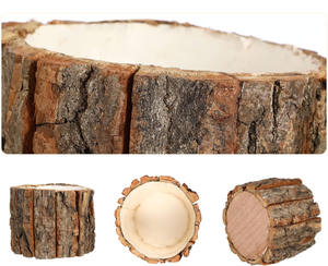 <span class=keywords><strong>Pot</strong></span> de fleur rustique en bois tronc d'arbre aspect bois petite jardinière tronc en bois bougeoir Mini <span class=keywords><strong>Pot</strong></span> de plante Cactus succulent <span class=keywords><strong>Pot</strong></span> bol - Product Image 3