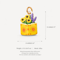 Nouveauté 2026 Breloques DIY personnalisables en laiton plaqué or 18K, motifs fleur colorée, poussin, chat, maison, breloques pendentifs en cuivre pour la création de bijoux et cadeaux