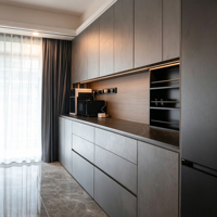 Meuble de rangement domestique, buffet moderne et minimaliste en bois massif, unité de rangement