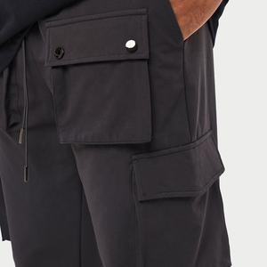 Wholesale Stretch <strong>Popper</strong> Detail Stacked Cargo Pants for Men New Streetwear Mens Cargo Pants with Side Pockets - Product Image 2