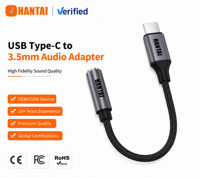 USB C to 3.5mm Headphone Jack Adapter Built-in DAC Chip Hi-res Audio Braided Aux Dongle for Iphone 16 15 Pro Max Samsung