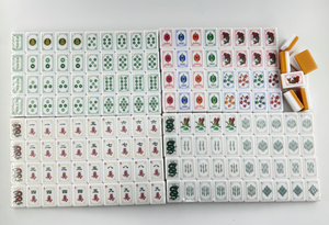 En stock, vente en gros, tuiles de mahjong américaines durables en acrylique à 4 couches, gravées au laser vert olive, 160 pièces - Product Image 6
