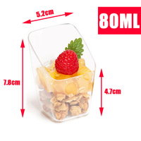 Mini gobelets transparents jetables en plastique PS pour fêtes, poudings, gelées, yaourts, glaces, mousses et desserts