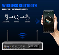 XTUGA UH300 Microphone sans fil USB 2 canaux de haute qualité avec batterie au lithium intégrée, portée de 80 mètres, lumières LED pour la scène