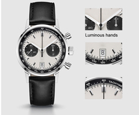 Curren — montre Panda à Quartz classique, avec mains lumineuses, montre à chronographe en acier inoxydable, étanche