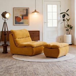 Divano <span class=keywords><strong>Essenziale</strong></span> per Soggiorno, Divano Senza Struttura in Tessuto Morbido, Seduta Confortevole per Tutti - Product Image 1