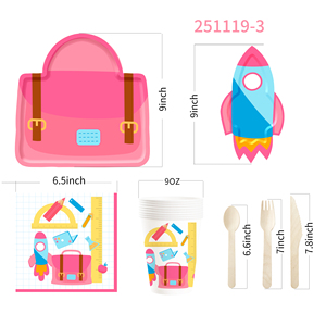 Assiettes, gobelets et serviettes à thème de remise de diplôme DAMAI – Assiettes en carton jetables pour fête de remise de diplôme, fournitures de fête, décorations, pour 8 personnes - Product Image 5