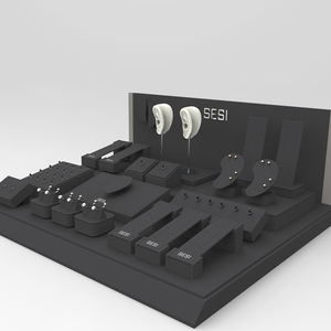 ハイエンドジュエリーディスプレイセットボディピアスジュエリーディスプレイスタンドカスタム高級マイクロファイバーレザーピアスジュエリーディスプレイ - Product Image 5