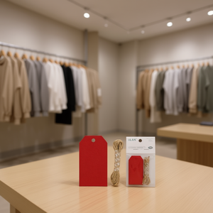 Etichetta da appendere Iln 4x8 cm rossa 12 pezzi per etichettatura di indumenti - Product Image 2