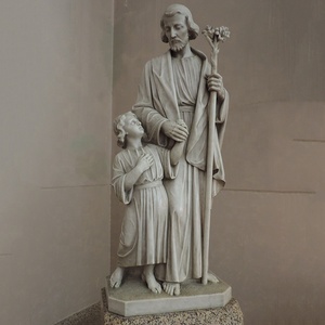 Iglesia Religiosa Católica Cristo Tamaño real Mármol blanco Escultura de Jesús con 3 Estatua de cabra - Product Image 5