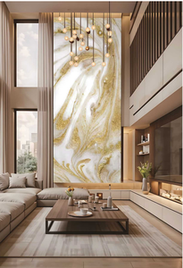 Panneau mural en <span class=keywords><strong>PVC</strong></span> effet marbre, léger et facile à installer, avec revêtement UV, 1220*2800mm, feuille décorative en plastique pierre imperméable pour <span class=keywords><strong>salle</strong></span> <span class=keywords><strong>de</strong></span> <span class=keywords><strong>bain</strong></span> - Product Image 3