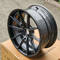 Roda Serat Karbon Tempa GUDE Baru Kapasitas Sepuluh Ribu Ton untuk Mercedes/Audi 17-23 Inci 25mm/20mm Desain Cekung Finishing Hitam Kustom