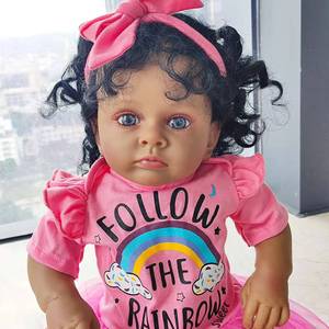 Muñeca Bebé Realista de Silicona, Niña Negra, Tipo Reborn, para Navidad - Product Image 5