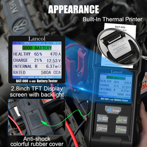 Cho lancol 12V 24V 48V pin mới Tester Xe pin Tester với máy in 99 nhóm dữ liệu xem xét 1 năm bảo hành OEM ODM - Product Image 1