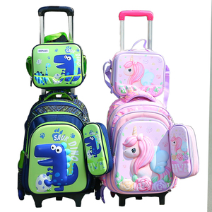 Juego de Mochila Escolar 3 en 1 KIDPLACE con Lonchera y Estuche para Lápices, Cierre de Cremallera Impermeable, Diseño de Dibujos Animados - Product Image 1