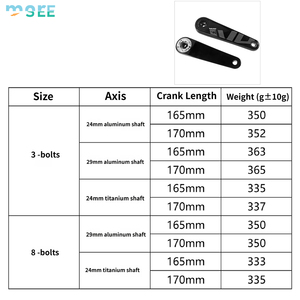Bielas de Carbono SeeMore para Bicicleta de Carretera Plegable, Eje de Aluminio de 29mm con 3/8 Pernos, 165/170mm, Piezas de Mejora, Bielas Ligeras para Bicicleta - Product Image 5