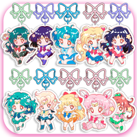 Llavero de acrílico de 6 cm con lazo de Sailor Moon, accesorios periféricos para niñas, Ami Hino, Rei Aino, Minako Haruka, colgante para mochila