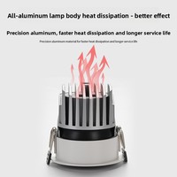 Spot LED Encastrable Anti-Éblouissement 7W/10W/12W Source Lumineuse COB IRC 98 Corps en Aluminium Angle de Faisceau 12-36° Nouveau Style Chinois Moderne