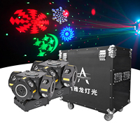 Luz Móvil Portátil de 180W con 4 Cabezas Tipo Tigre, Múltiples Efectos de Iluminación, Programable por DMX, Control por Voz, Ideal para Eventos y Bodas