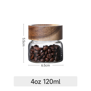Contenedor de alimentos de alto borosilicato de 250ml, tapa de bambú, tarro de almacenamiento de vidrio hermético con tapa de madera de <span class=keywords><strong>acacia</strong></span> para Cocina - Product Image 6