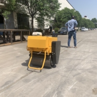 Compacteur de sol électrique à tambour unique de 0,3 tonne Rouleau compresseur vibrant manuel de 330kg avec composants de base de poignée-Pompe et moteur