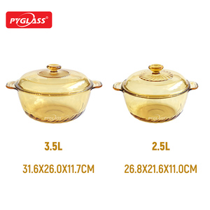 Vaisselle Pyglass, nouvelle conception, vente <span class=keywords><strong>en</strong></span> gros, marmites, <span class=keywords><strong>verre</strong></span> ambré, <span class=keywords><strong>verre</strong></span> borosilicate, pot <span class=keywords><strong>en</strong></span> <span class=keywords><strong>verre</strong></span>, casserole pour micro-ondes - Product Image 2