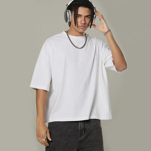 T-shirt surdimensionné personnalisé coton lourd fabricants OEM unisexe sérigraphie été 260 Gsm hommes t-shirt - Product Image 3