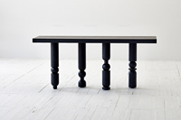 Table console en bois de chêne moderne nordique antique Japandi Wabi Sabi pour salle à manger pour salon