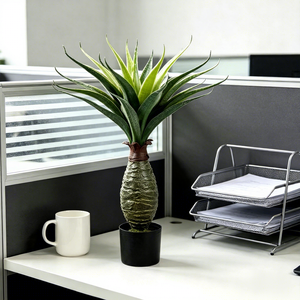 Objetos Decorativos Más Vendidos, Planta Artificial de Agave con Tronco Ovalado, Planta Artificial Verde, Bonsái, Decoraciones para Bodas y Fiestas - Product Image 2