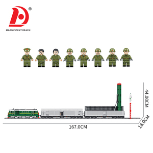 Ensemble de construction de train militaire avec missile, locomotive de transport, station et rails, jouet en briques avec <span class=keywords><strong>soldat</strong></span>, idéal pour un cadeau - Product Image 5