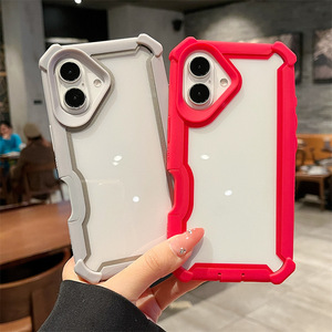 Nouvelle couleur correspondant clair étui de téléphone portable Transparent pour iPhone 17Promax quatre coins Anti-chute PC housse en TPU pour 16 15 <span class=keywords><strong>14Plus</strong></span> - Product Image 3