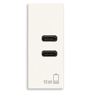 อะแดปเตอร์แปลงไฟ USB C+C 15W 3A 5V สีขาว สำหรับติดผนัง - Product Image 1