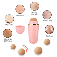 MINI rouleau de massage pour le visage, contrôle de l'huile, outil de soin du nez en déplacement, mini rouleau absorbant l'huile en pierre volcanique