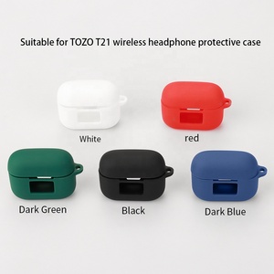 Nouvelle coque en silicone pour écouteurs <span class=keywords><strong>TOZO</strong></span> T21, étui de protection anti-chute robuste, étui pour écouteurs avec porte-clés - Product Image 3