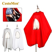 Offre Spéciale Salon Imperméable À L'eau PVC Fenêtre TRANSPARENTE Jouable Téléphone Portable Antiadhésif Cape De Coupe De cheveux
