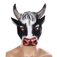 Masque de tête de vache réaliste 3D en mousse PU demi-visage pour performance de fête de carnaval de Pâques, modèle ENE18001
