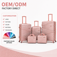 Harga Pabrik Layanan OEM ODM Koper Modern Ringan Tahan Air Bahan ABS Berkualitas Tinggi Gagang Lembut Ukuran 14/20/24/28 Inci 8 Roda