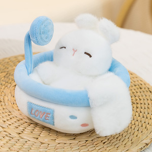 Peluche della serie Creative Bathtub: orsetti, elefanti e conigli, decorazioni da scrivania in stile curativo, regalo per ragazze - Product Image 4
