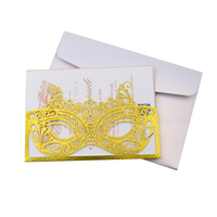 Cartes d'invitation pour bal masqué, invitations découpées au laser avec pochette, cartes personnalisées pour mariage, Quinceañera, bal de promo, décoration de fête