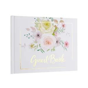 Livros de visitas personalizados com logotipo para impressão, capa de papel, lembranças preciosas, livro de visitas personalizado para casamento